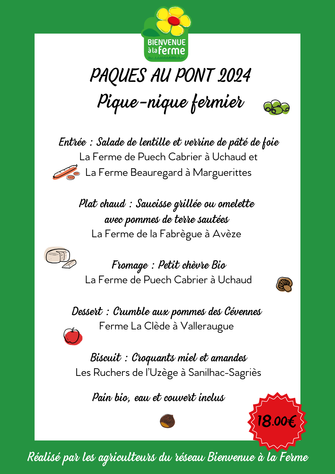 MENU PANIER PIQUE NIQUE 2024